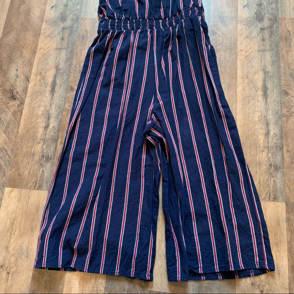 Universal Thread Stripe Linen Style Jumpsuit - image 7